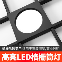 led格栅灯15x15铝网格吊顶10*20双头黑色葡萄架专用方形筒灯