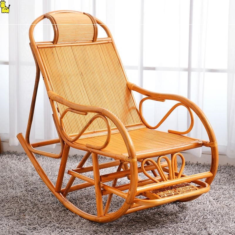 竹编藤椅成人午睡躺椅客厅阳台懒人椅逍遥椅老人休闲摇摇椅藤摇椅