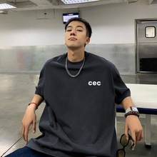 CHANC TACK小众潮牌美式韩版夏季宽松男士情侣CEC国潮经典短袖T恤