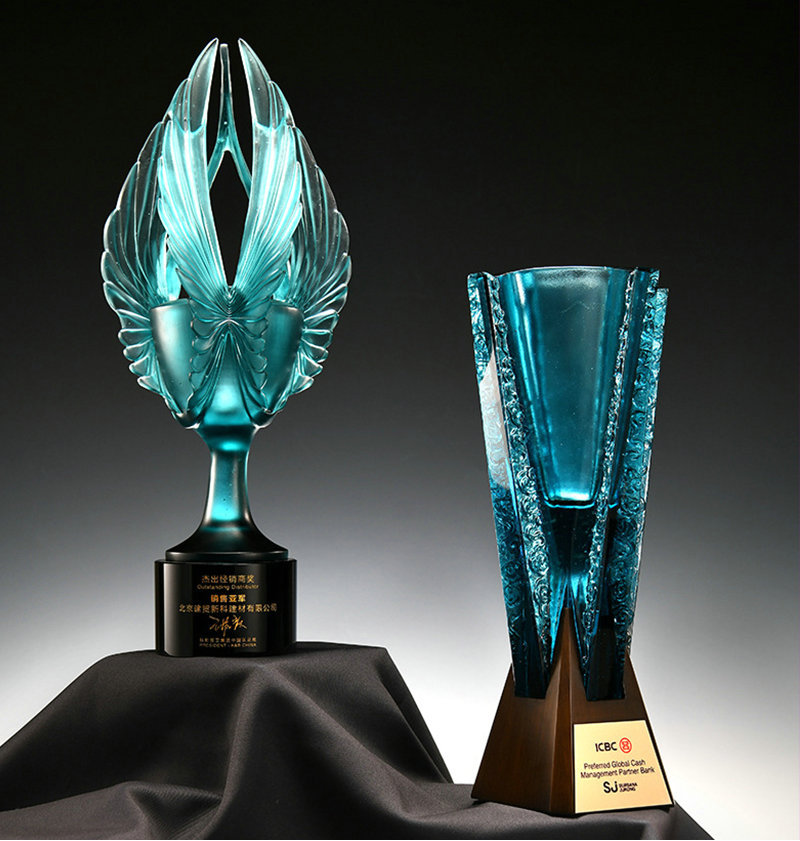 重大赛事活动颁奖琉璃奖杯企业年会荣誉典礼活动纪念品高档大奖杯