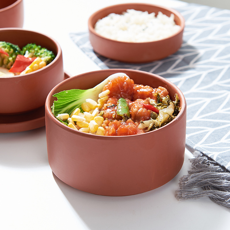 蒸米饭专用碗土碗紫砂碗饭碗土陶碗家用小碗菜碗沙碗泥碗老式蒸菜