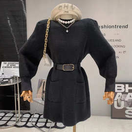 【送腰带】2026新款女装温柔奶系穿搭整套 小香风连衣裙