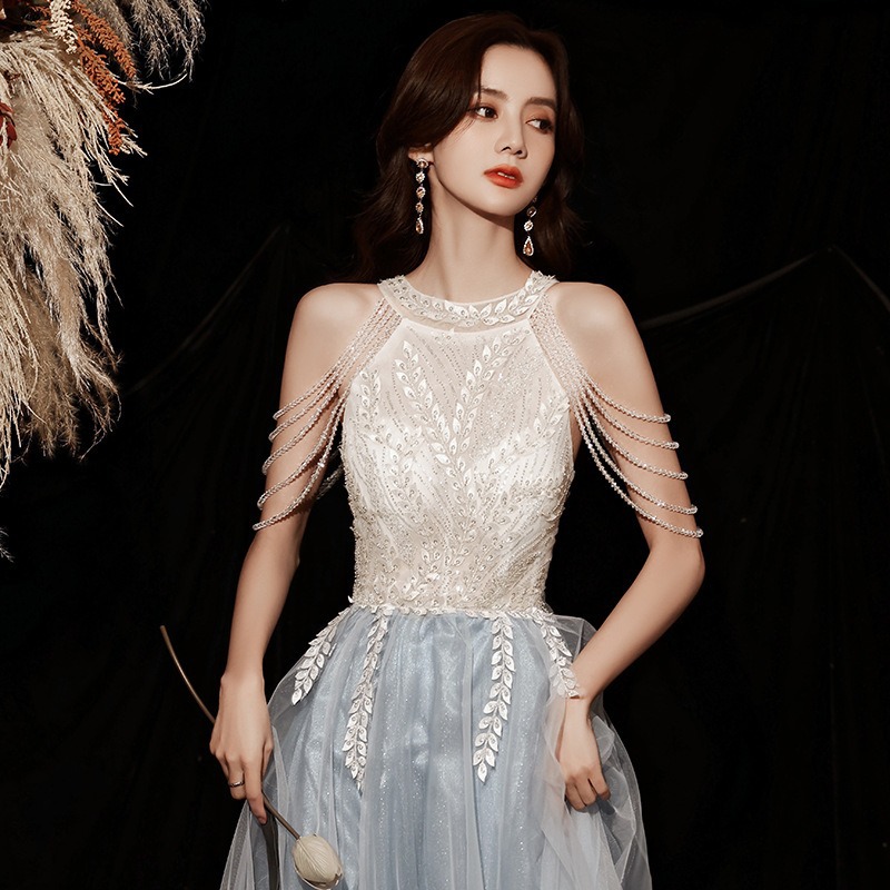 年会晚礼服连衣裙女仙气春季生日宴会气质主持人名媛显瘦长款礼服