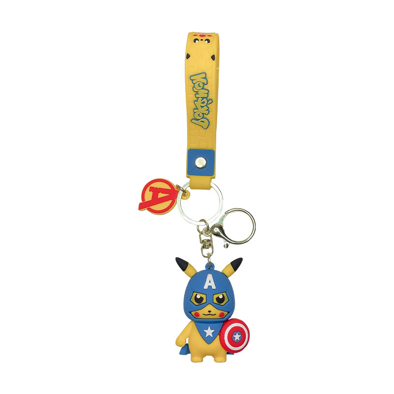 Creative Cartoon Crossdressing Keychain Cute Avengers Pikachu Toy Bag Package Pendant Car Key Chain