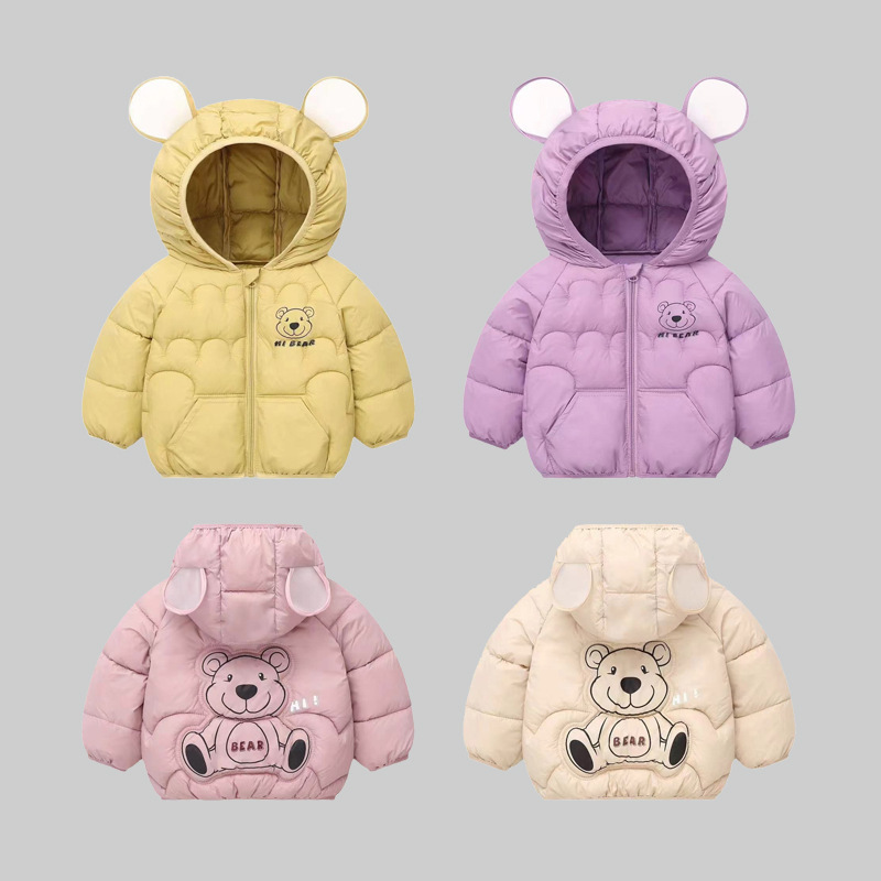 反季新款秋冬儿童棉服男女童卡通宝宝棉袄婴幼儿连帽保暖可爱外套
