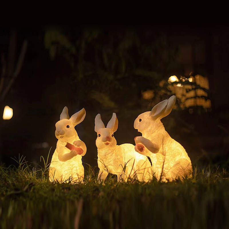 仿真led发光动物灯景观别墅花园户外防水装饰灯景区发光兔子摆件