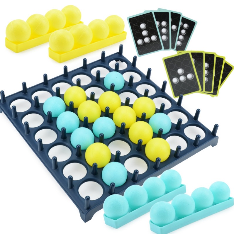黑白乒乓球五子棋情侣互动游戏挑战玩具棋盘弹跳球家庭亲子互动道