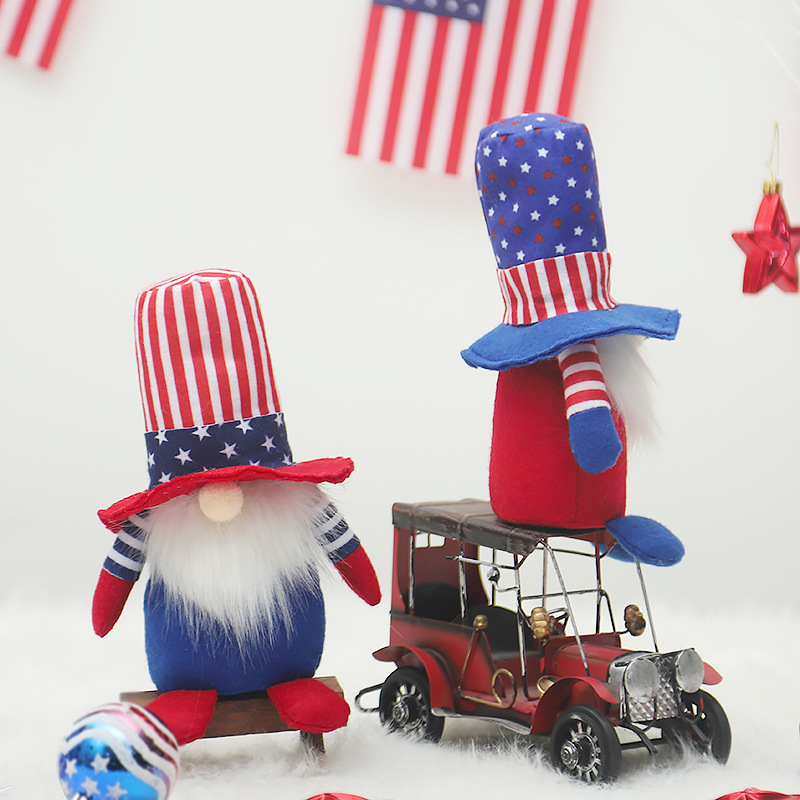 Cross-Border New American National Day Independence Day Top Hat Doll Dwarf Doll Elf Doll Domestic Ornaments