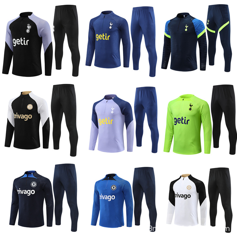 新款切尔西ac训练服长袖秋冬服装足球球衣训练服套装俱乐部服饰