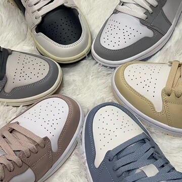 莆田纯原头层版本aj1藤原浩闪电倒钩低帮板鞋烟灰休闲男女篮球鞋