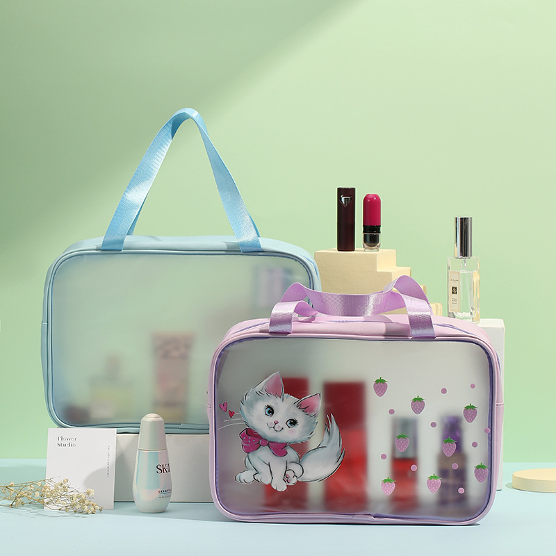 2023 New Cosmetic Bag Wholesale Cute Cartoon Printed Wash Bag Convenient out Cosmetic Finishing Storage Bag