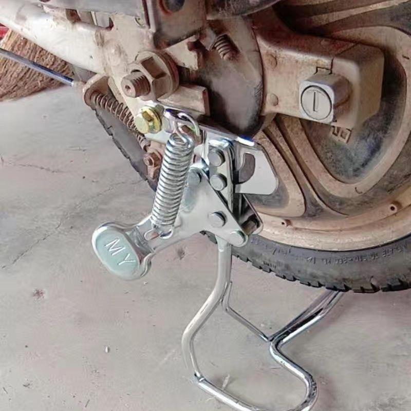 电动自行车脚撑车梯后支架双孔双开单孔车架车梯电瓶车停车架配件