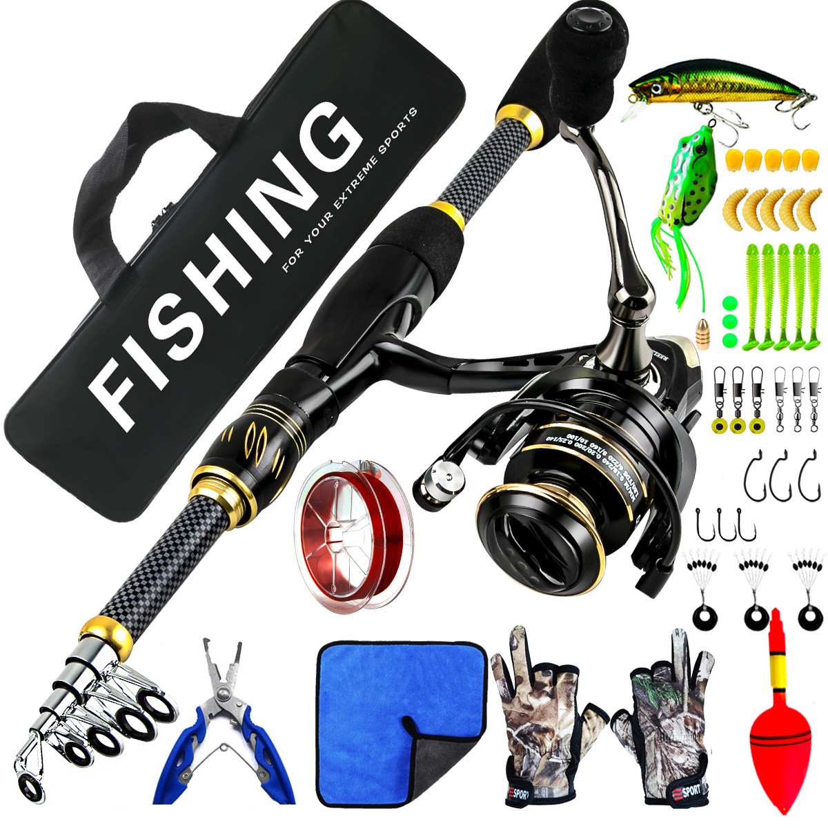 马口竿路亚竿套装直柄纺车轮全套翘嘴远投竿钓鱼海杆渔具套装批发