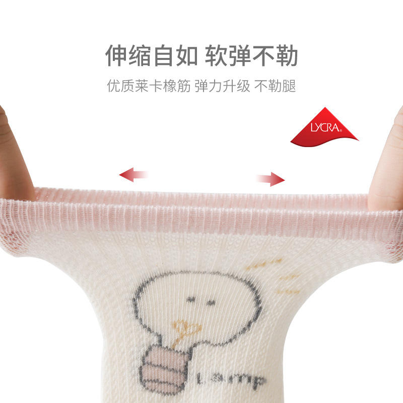 2022 Summer New Baby Socks Ultra-Thin Mesh Newborn Baby Cotton Socks Cute Cartoon Children's Tube Socks