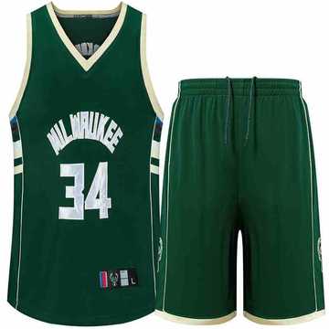 篮球服雄鹿队34号字母哥球衣印字阿德托昆博套装刺绣篮球服男