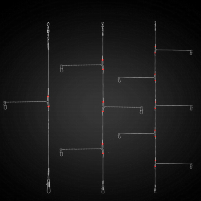 10条1包 路亚钓配件 海钓防咬前导线 带天平的钢丝支架钩柔软钢丝