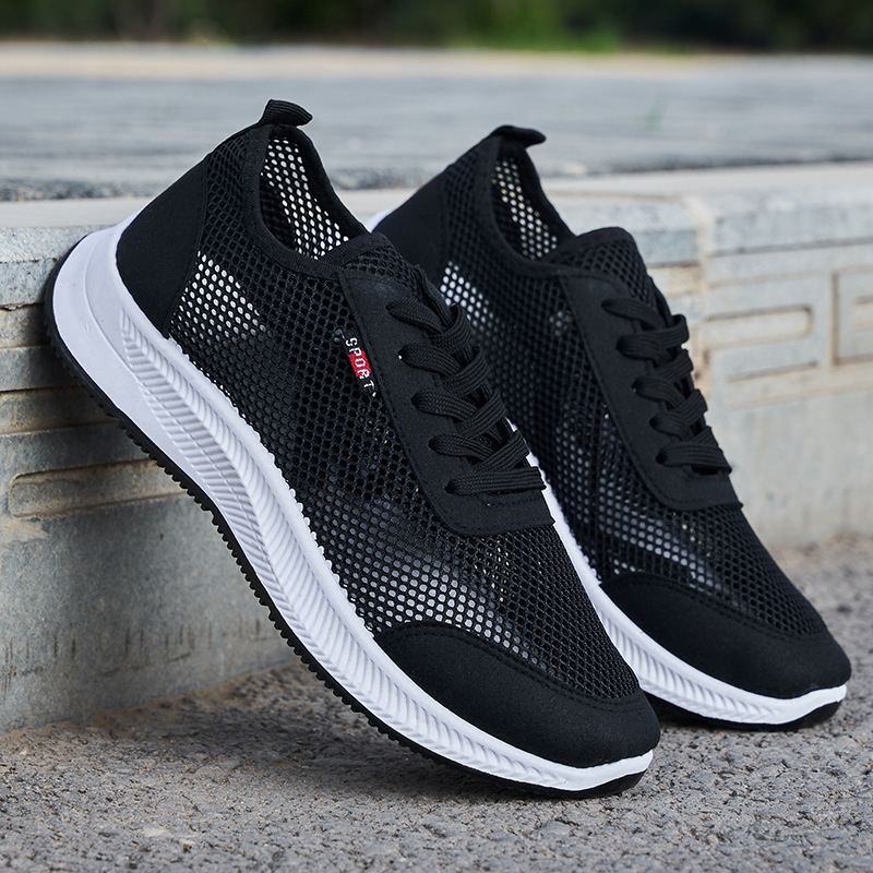 Summer New Men's Shoes Mesh Sneaker Subnet Shoes Breathable Fashion Men's Cloth Shoes Hollow Mesh Student Shoes