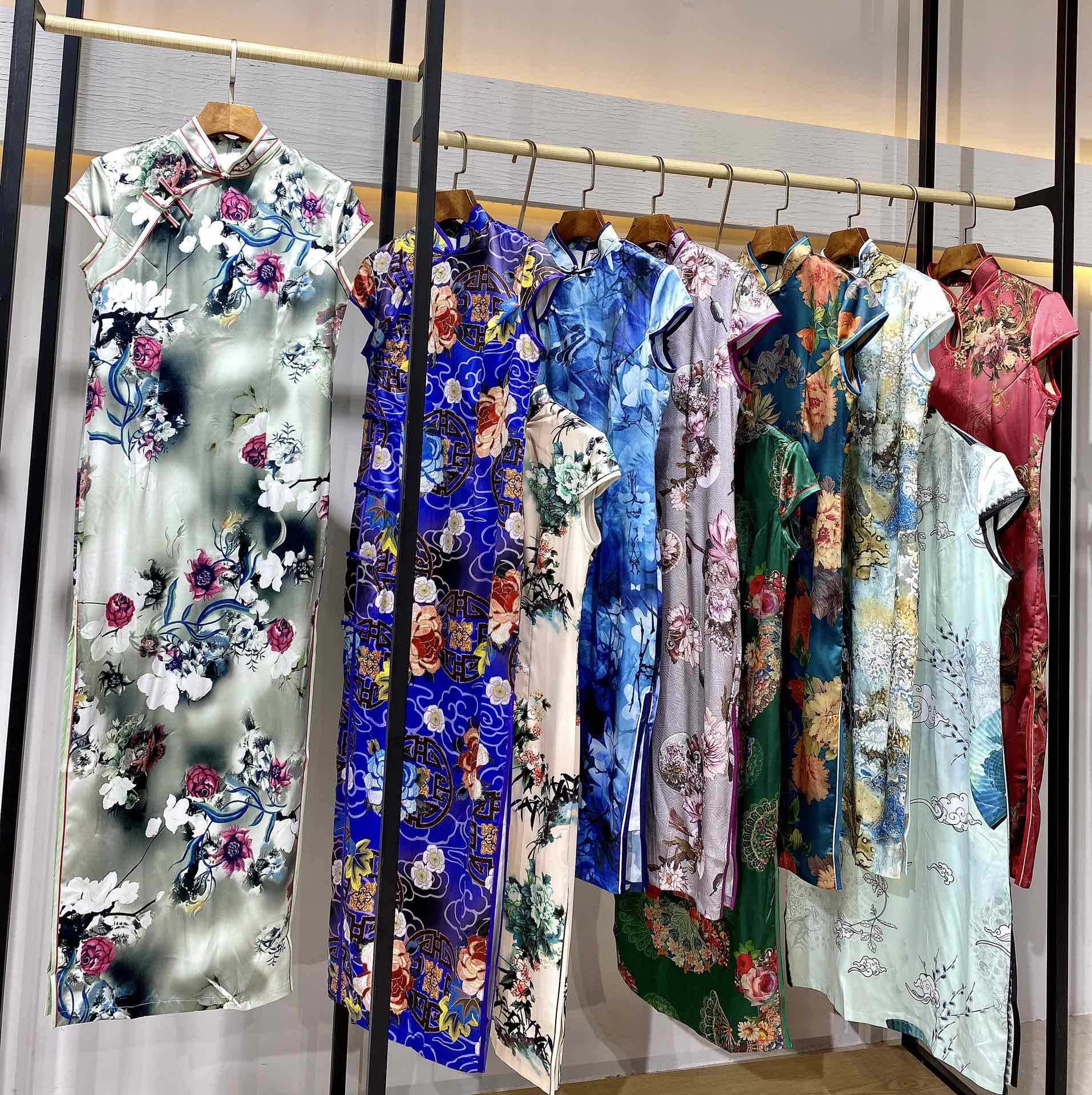 旗萝世家2022新款夏装夏季修身时尚款旗袍系列中国风品牌折扣走份