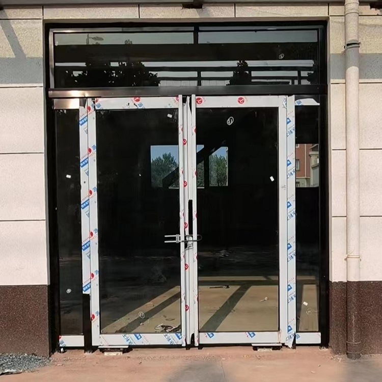 不锈钢边框地弹门 玫瑰金不锈钢地弹门 铝合金玻璃门地弹簧平开门