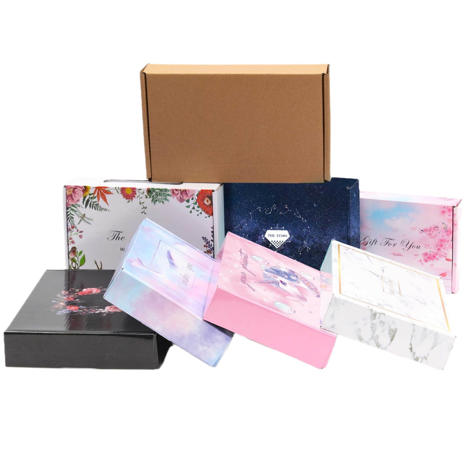 Color Aircraft Box Wholesale Custom Rectangular Color Box Hanfu Underwear Double-Sided Printing Extra Hard Clothing Packaging Box