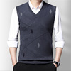 Autumn and winter Collarless Single breasted Solid goods in stock wool shape leisure time Navy Hooded thickening sweater vest Autumn and winter Collarless Single breasted Solid goods in stock wool shape leisure time Navy Hooded thickening sweater vest