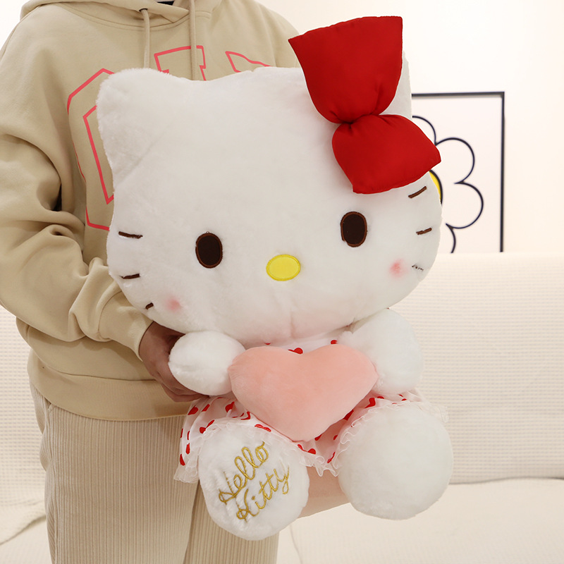 正版hello kitty公仔哈喽kitty猫kt猫凯蒂猫娃娃毛绒玩具女生玩偶