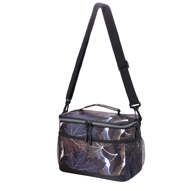 Digital Printed Flowers Pattern Insulated Bag Outdoor Portable Lunch Bag Camping Cold Preservation Ice Pack Portable