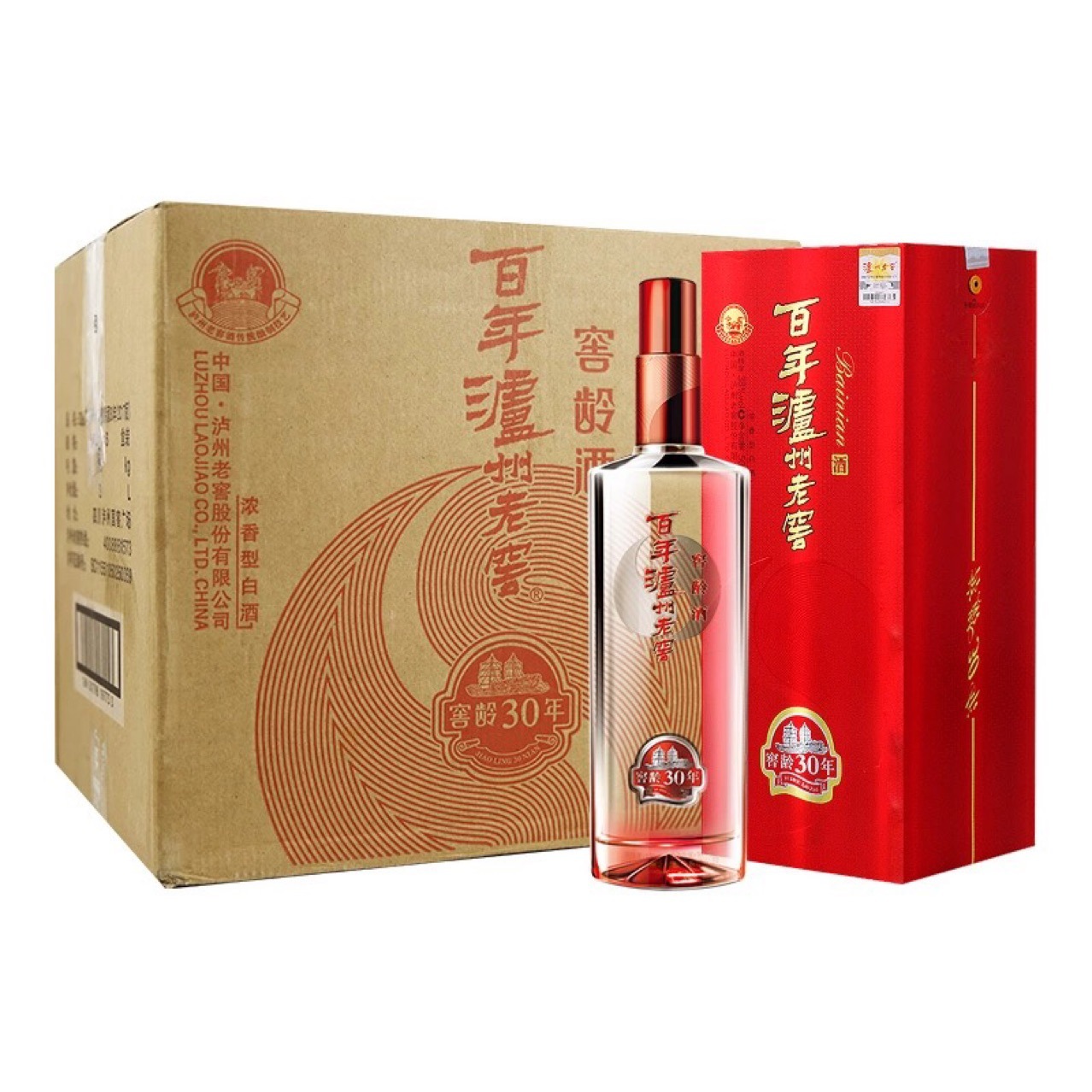 泸州老窖百年窖龄30年 60年浓香型白酒38度52度500ml*6瓶整箱装