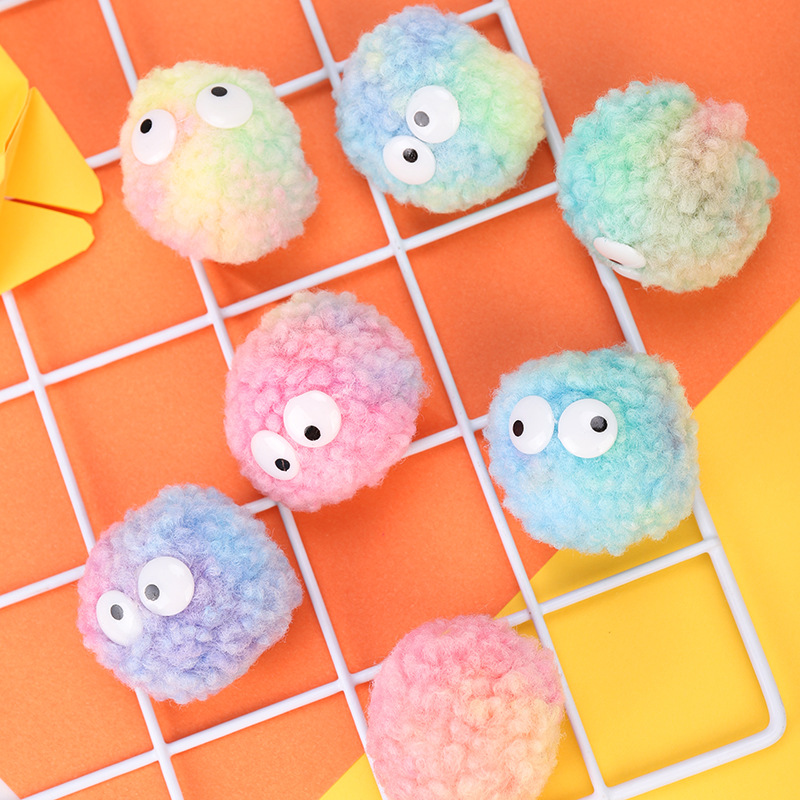 Factory Direct Candy Color Cartoon Pompons Cute Dust Ball Hole Shoes Buckle Elf Dust Ball