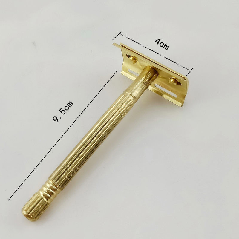 鸿龙816金属老式刮胡刀架手动剃须刀胡子刀刮胡须刀送双面刀片