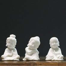 德化羊脂玉陶瓷佛像摆件三圣观音地藏王如来中式禅意客厅小装饰品