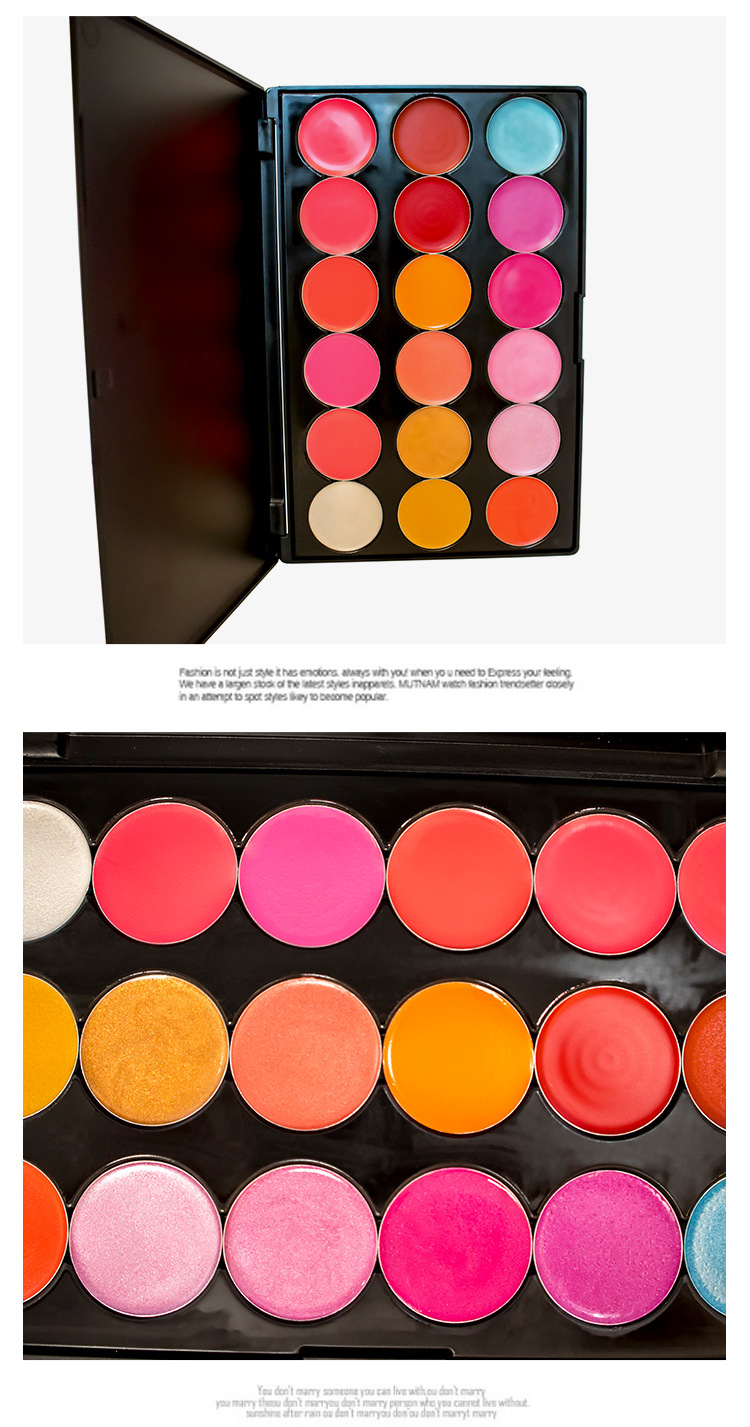 jfg18色唇彩盘唇蜜口红盘 显色滋润唇彩滋润唇蜜彩妆