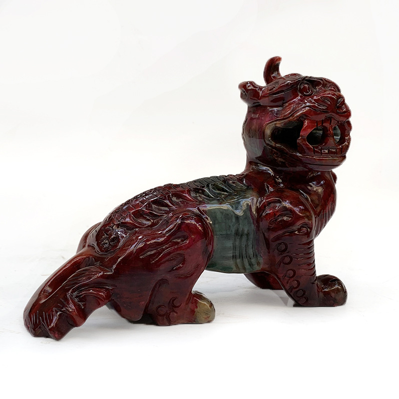 钰程本命年 20厘米岫玉谛听吉祥摆件地藏王菩萨坐骑瑞兽