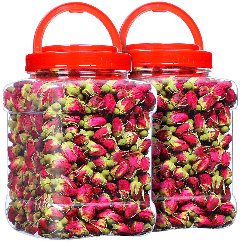 玫瑰花茶【买3送1】女人泡水喝的花草茶平阴金边玫瑰花袋装罐装