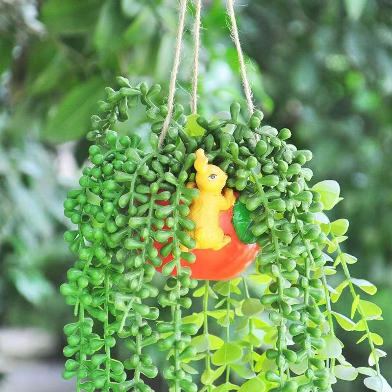 花盆挂式悬挂卡通室内外阳台垂吊多肉植物佛珠绿植小盆栽花卉吊篮