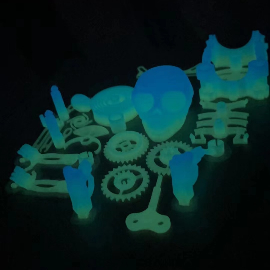 Best-Seller on Douyin 3d Printing Luminous Dancing Skull Skeleton Human Decompression Sand Carving Gear Clockwork Assembled Toy