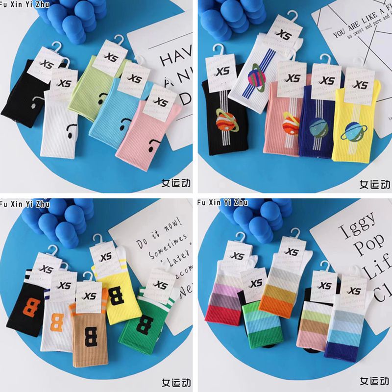 Women‘s Socks Stockings Ins Fashionable All-Matching Couple Autumn and Winter Boys and Girls Mid-Calf Sports Basketball Cotton Socks Wholesale