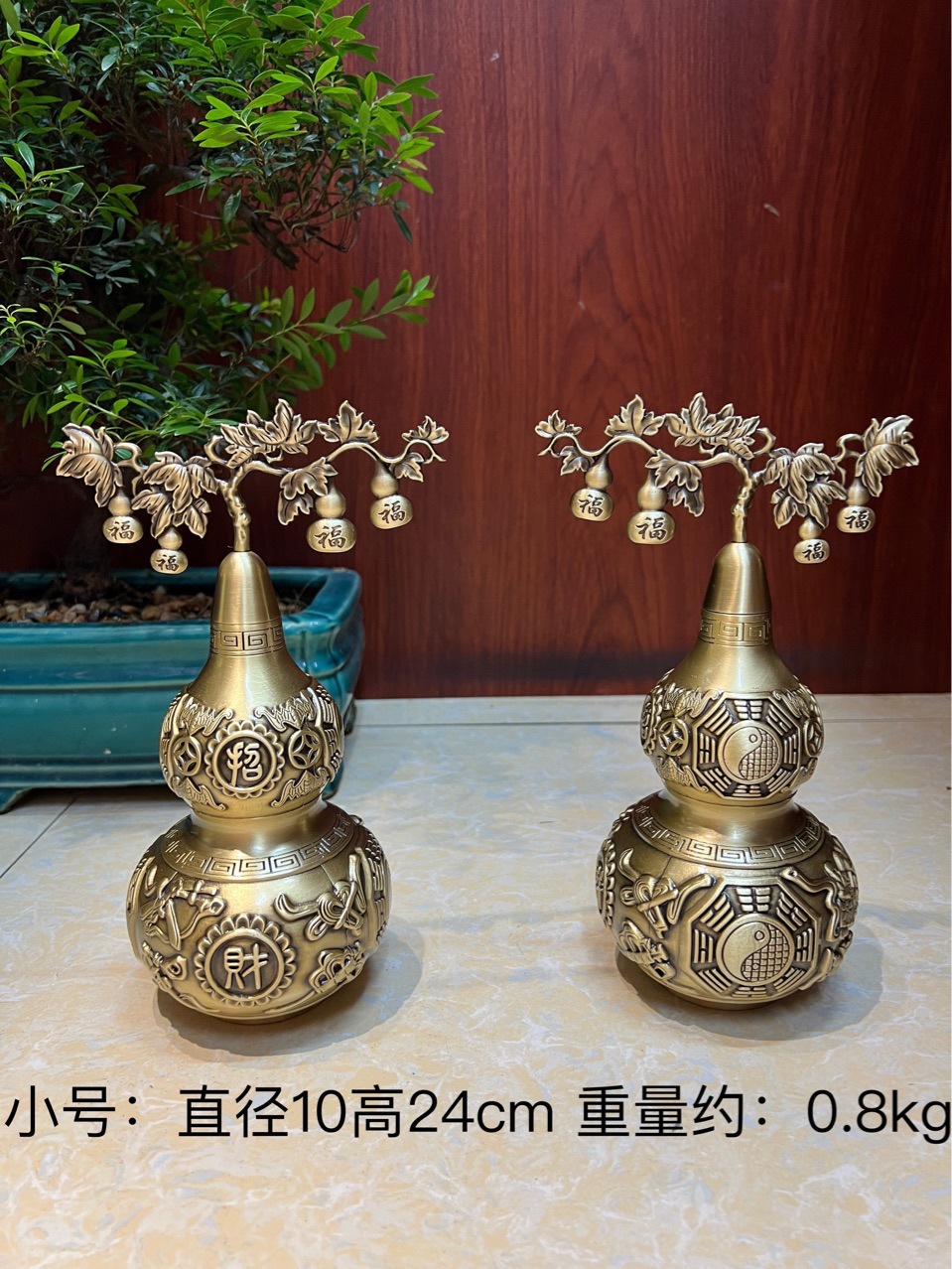 纯铜开口铜葫芦镇宅八卦葫芦挂件开盖空心卧室家居装饰品摆件