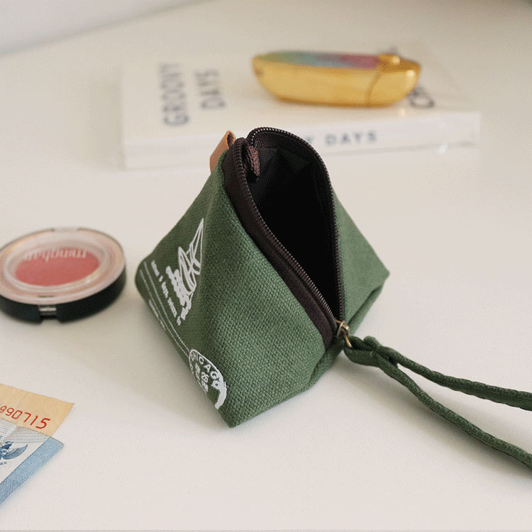 Tower Personalized Creative Retro Zongzi Coin Purse Female Mini Canvas Art Korean Cute Coin Bag Key Case Male