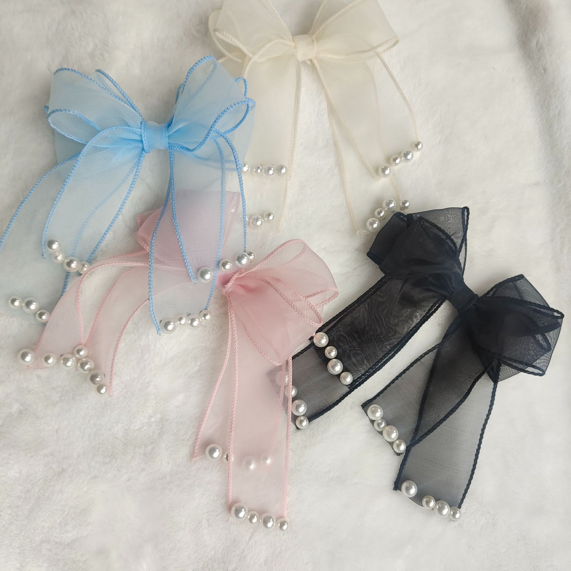 韩版diy纯色丝带铆钉珍珠蝴蝶结领结配件 发饰手机壳鞋花袜子材料