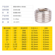 气动元件铜内六角电磁阀堵头闷头堵塞堵丝1分/2分/3分/4分G1/6分