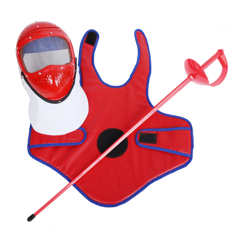 击剑塑料套装三件套 儿童套装马甲 击剑器材 击剑训练护胸衣头盔