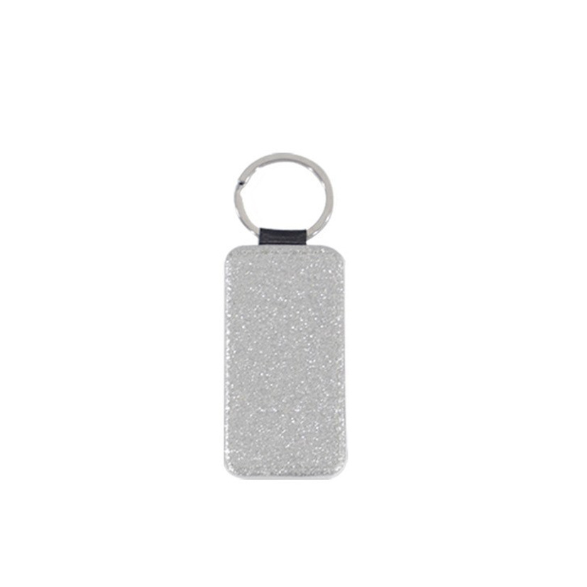 Factory Direct Supply Thermal Transfer Litchi Pattern Keychain Blank Pu Shiny Key Pendants DIY Blank Consumables Wholesale