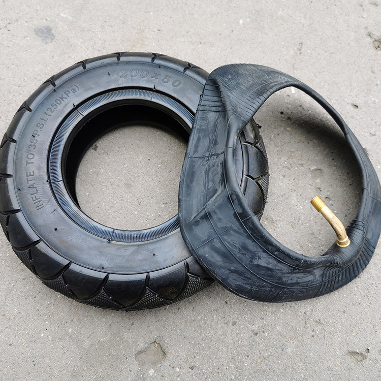 8寸200x50轮胎充气实心胎冰岚升特小海豚电动滑板车半实心内外胎