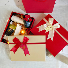 礼物盒空盒子红色感扁平大号生日睡衣结婚围巾包装盒礼盒