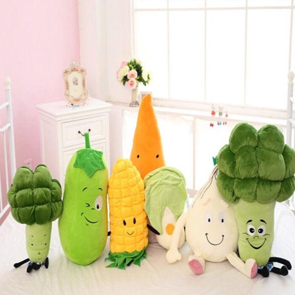 创意蔬菜抱枕毛绒玩具靠垫儿童早教礼物抓机娃娃南瓜玩偶活动礼品