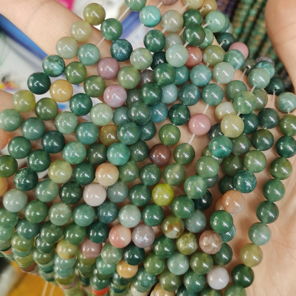 天然七彩印度玛瑙散珠子玉髓散珠diy手工串珠手链项链饰品配件