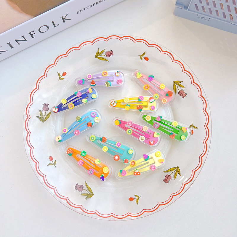 Sweet Candy Color Fruit Blossom BB Clip Simple All-Match Bang Clip Girl's Hair Hoop Side Clip Japanese and Korean Hair Accessories Clip
