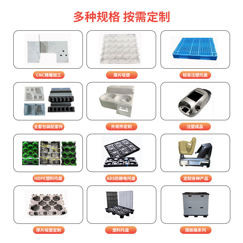 吸塑包装托盘塑胶件五金电子汽车零件储物盒防静电周转盘注塑冲压
