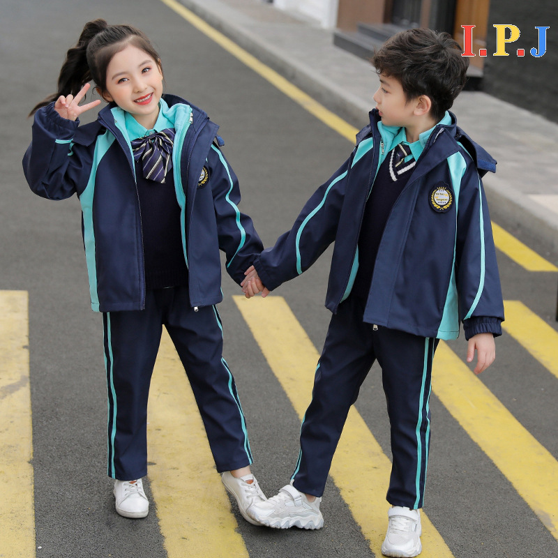 小学生校服冲锋衣儿童户外班服三件套运动服套装秋冬季幼儿园园服